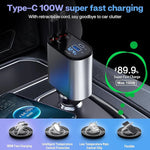 Retractable Car Charger Adapter 4-In-1